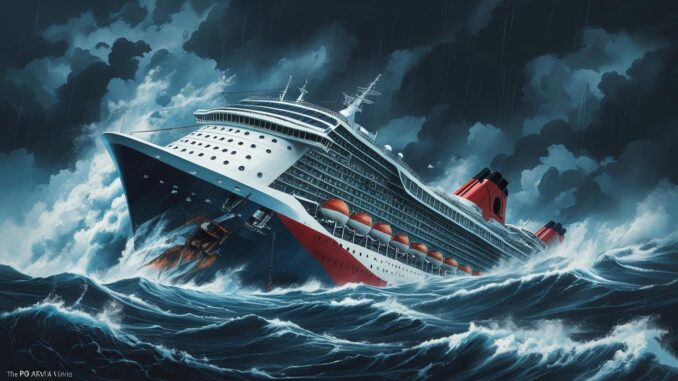 Create image of P&O Arvia Cruise sink at sea